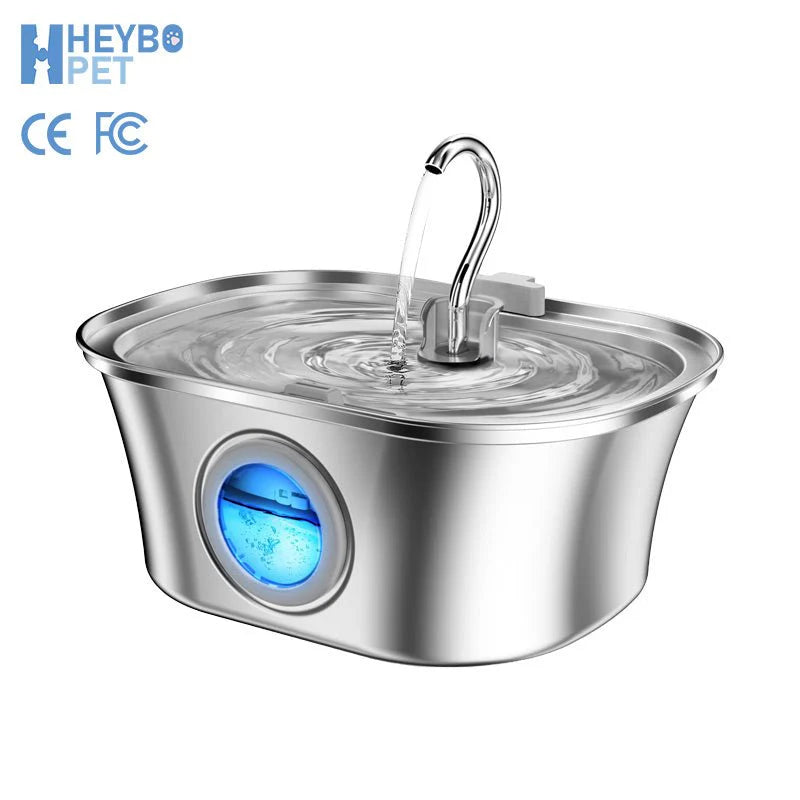 HEYBO 3.2L Automatic Stainless Steel Cat and Dog Water Fountain