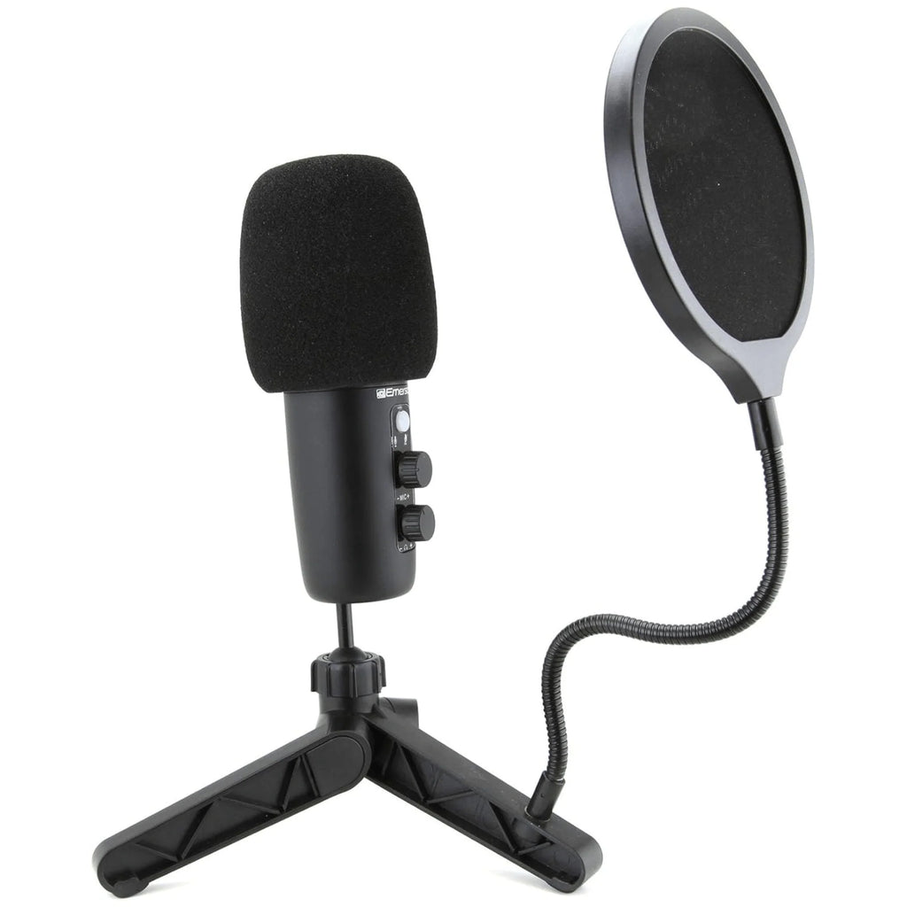 Emerson Professional USB Condenser Microphone for Gaming and Streaming with LED Illumination