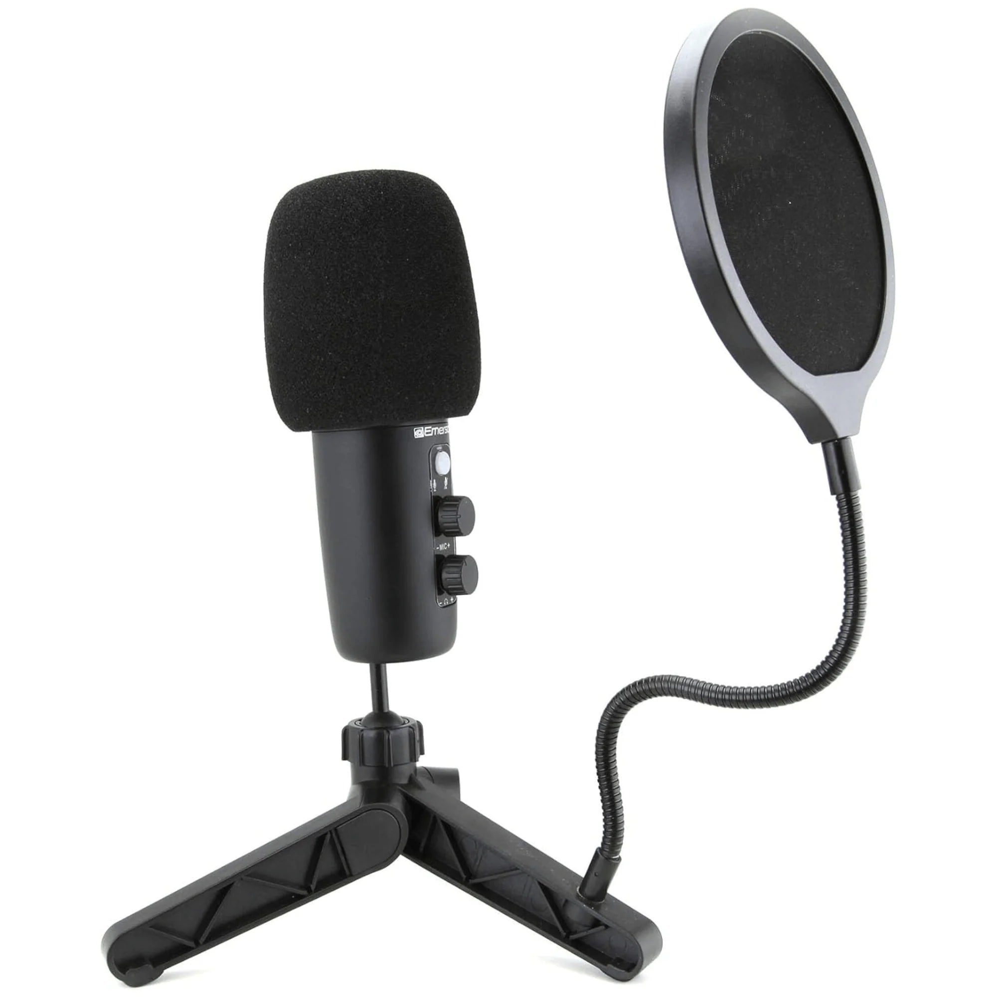 Emerson Professional USB Condenser Microphone for Gaming and Streaming with LED Illumination