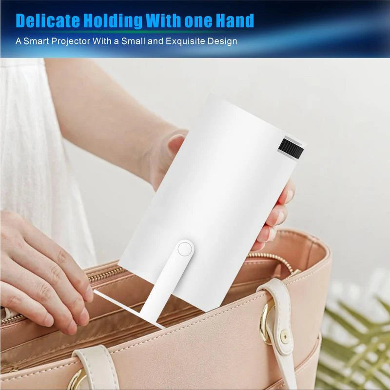 Portable Android WiFi Bluetooth-Compatible Projector with Remote Control for Home Theater, Outdoor, Office, and Bedroom Use