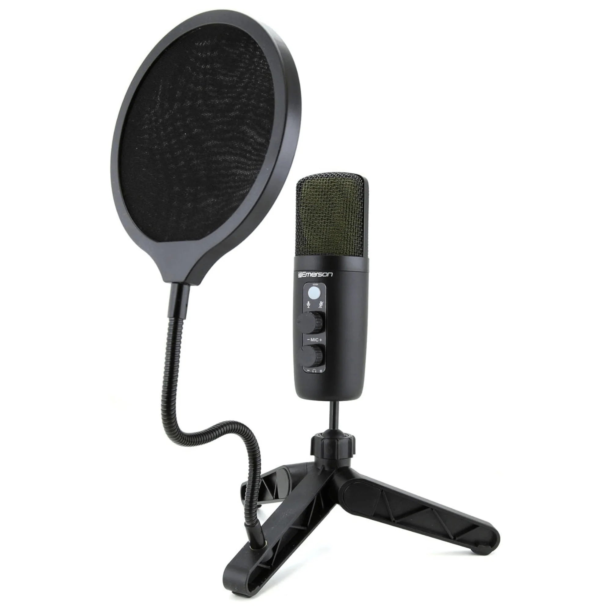 Emerson Professional USB Condenser Microphone for Gaming and Streaming with LED Illumination