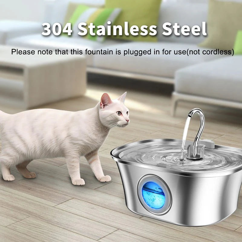 HEYBO 3.2L Automatic Stainless Steel Cat and Dog Water Fountain