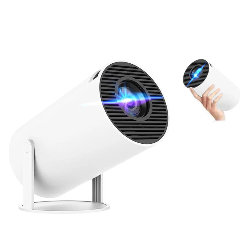 Portable Android WiFi Bluetooth-Compatible Projector with Remote Control for Home Theater, Outdoor, Office, and Bedroom Use