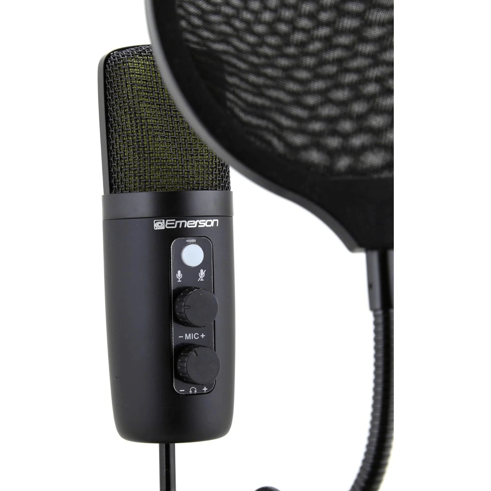 Emerson Professional USB Condenser Microphone for Gaming and Streaming with LED Illumination