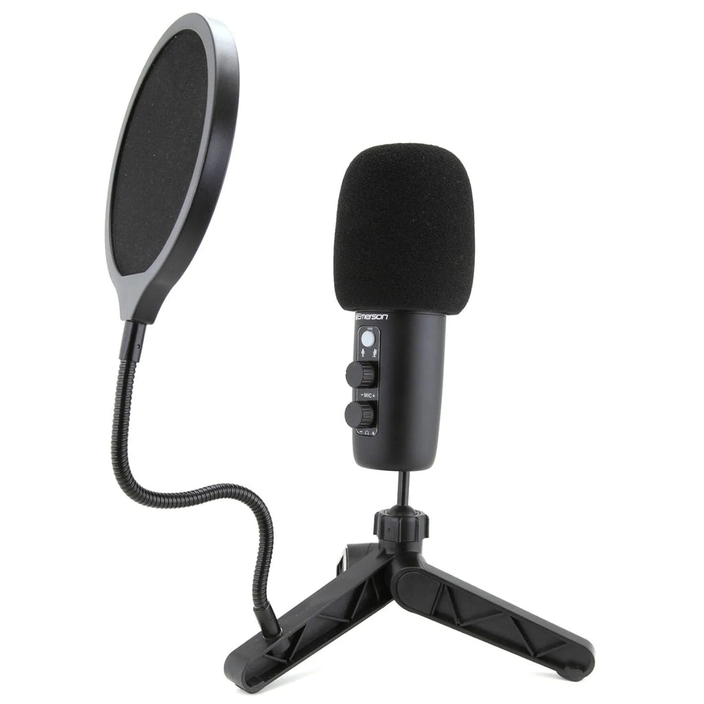 Emerson Professional USB Condenser Microphone for Gaming and Streaming with LED Illumination