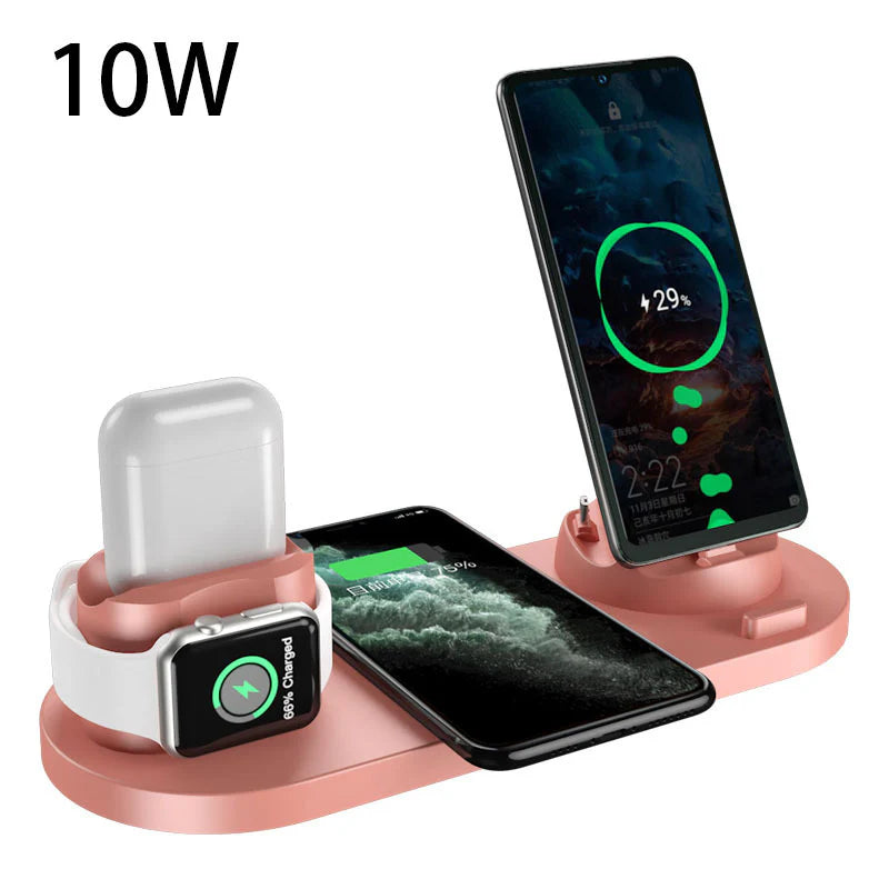 6-in-1 Wireless Fast Charging Dock Station for iPhone and Apple Watch