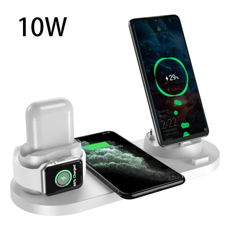 6-in-1 Wireless Fast Charging Dock Station for iPhone and Apple Watch